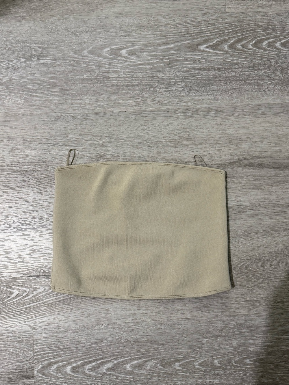Zara Neutral Beige Strapless Top